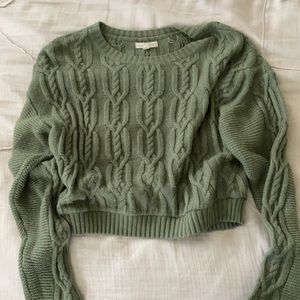 Cropped Green Knit La Hearts Sweater
